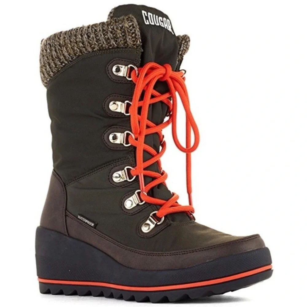 Cougar Womens Layne Hidden Wedge Waterproof Boots Lined Sz‎ 8M